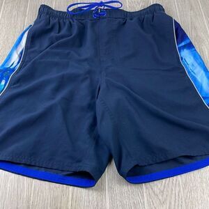 Nike Men's Lace Up Swim Trunks Board Shorts Blue Size Medium